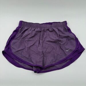 Nike Womens Dri-FIT Tempo Running Shorts Purple Heathered Athletic Size Large